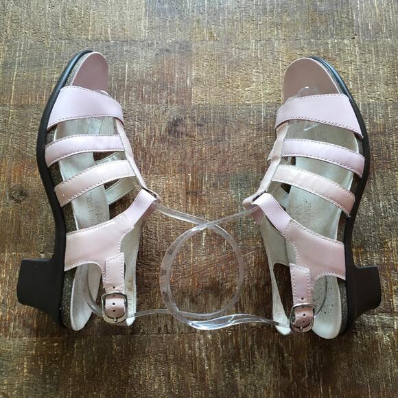 SAS Allegro Heel Strappy Sandal Womens 9 M Pale Pink Leather Minimalist Staple - Picture 8 of 11